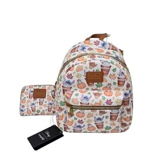 Loungefly StitchPumpkin Spice Backpack and Wallet Set